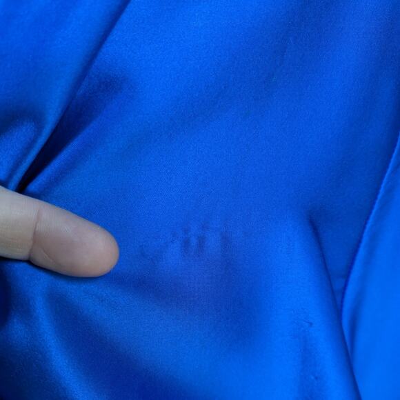 Vintage Cache Prom Dress Maxi Gown 4 Blue Y2K Silk Satin Movie Star Slip Glam - Picture 10 of 16